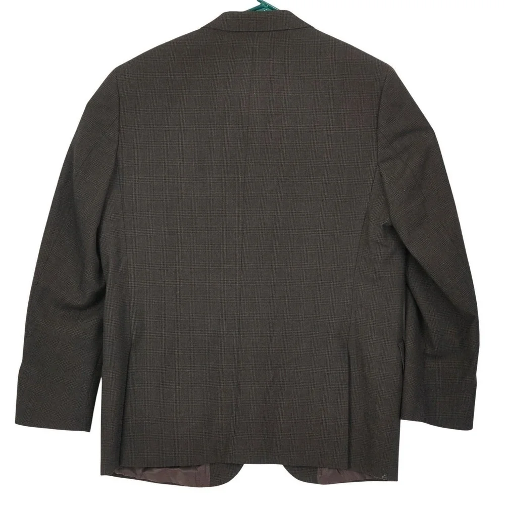 Banana Republic Vintage Men's 44R Brown Plaid Blazer Wool/Cotton‎ Sport Coat